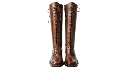 Isolated Brown Leather Boots