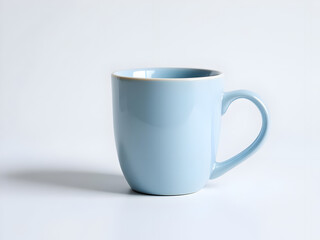 Blue coffee mug on a white background