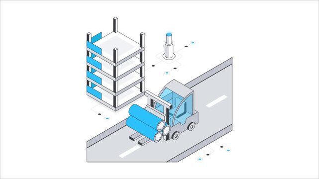 Lorem ipsum Isometric Animation.
