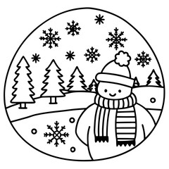 snowman and christmas tree