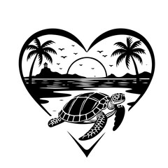 vector illustration of a tropical island