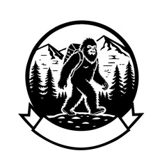 Vector illustration of gorilla forest logo 