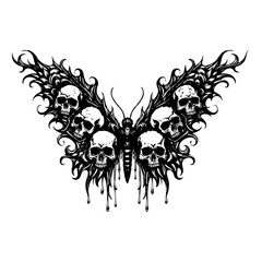  Butterfly with skull art vector 