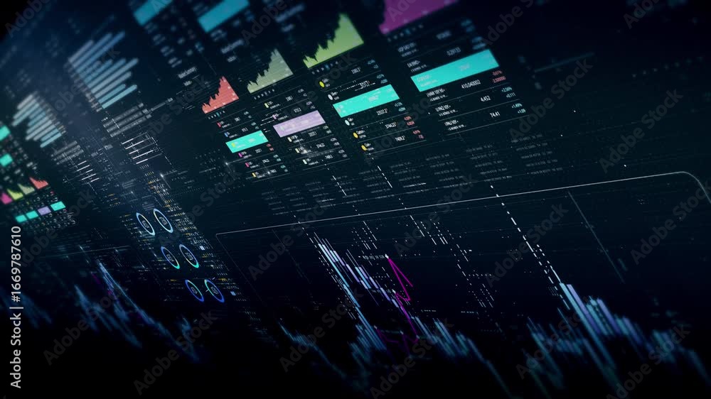 Poster dynamic data visuals for business info graphics, animated charts, and data-driven insights for a bus