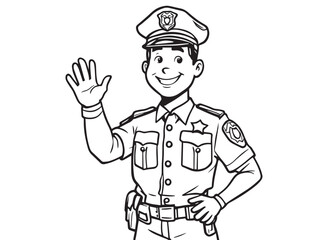Police officer line art illustration