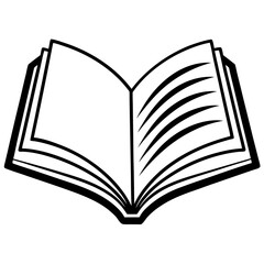 Isolated old vintage open blank book with empty pages for education or reading