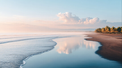 Fototapeta premium experience tranquil beauty of balinese beach where ultrabright sun meets crystalclear waters