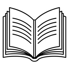 Isolated white pages of an open book reveal a blank paper, ready for learning and knowledge