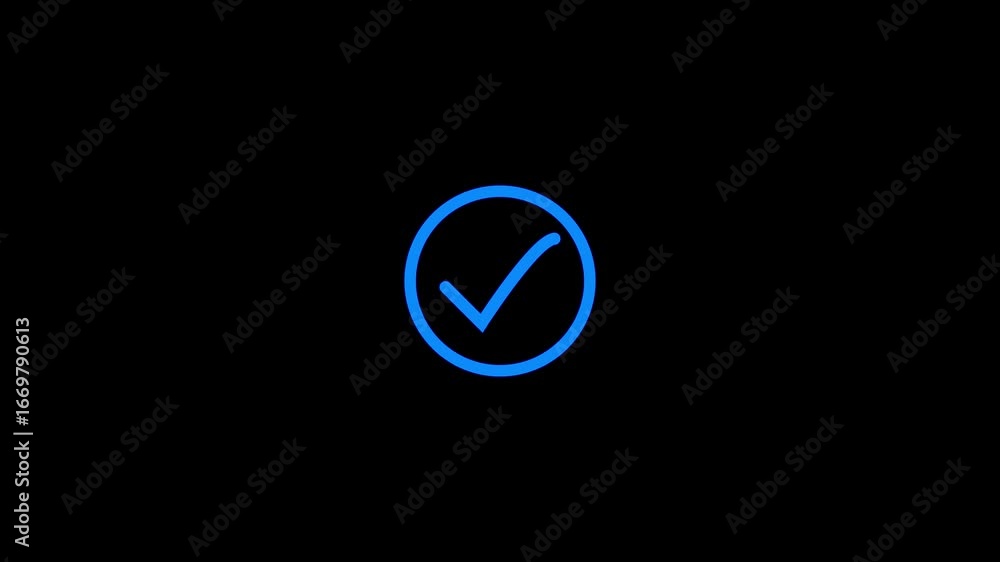 Poster authorized text icon, on solid background animation 4k video. tick mark icon animation background. g