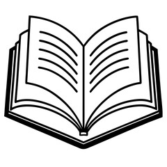 An open book vector icon with blank pages represents education and knowledge