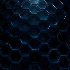 Blue hexagonal mesh abstract background with geometric honeycomb pattern design
