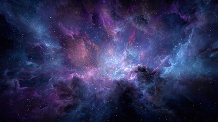 Obraz premium Mesmerizing Cosmic Nebula with Vibrant Colors and Celestial Elements in Deep Space Theatre of Stars and Galaxies