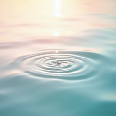 Abstract ripples on water surface with soft morning light reflection, gentle pastel tones and natural flow lines.