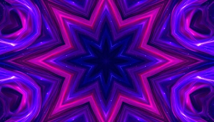 Kaleidoscopic Starburst Pattern, Purple & Blue Hues