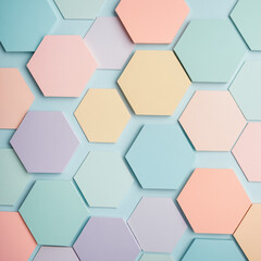 Abstract Pastel hexagons Background Design