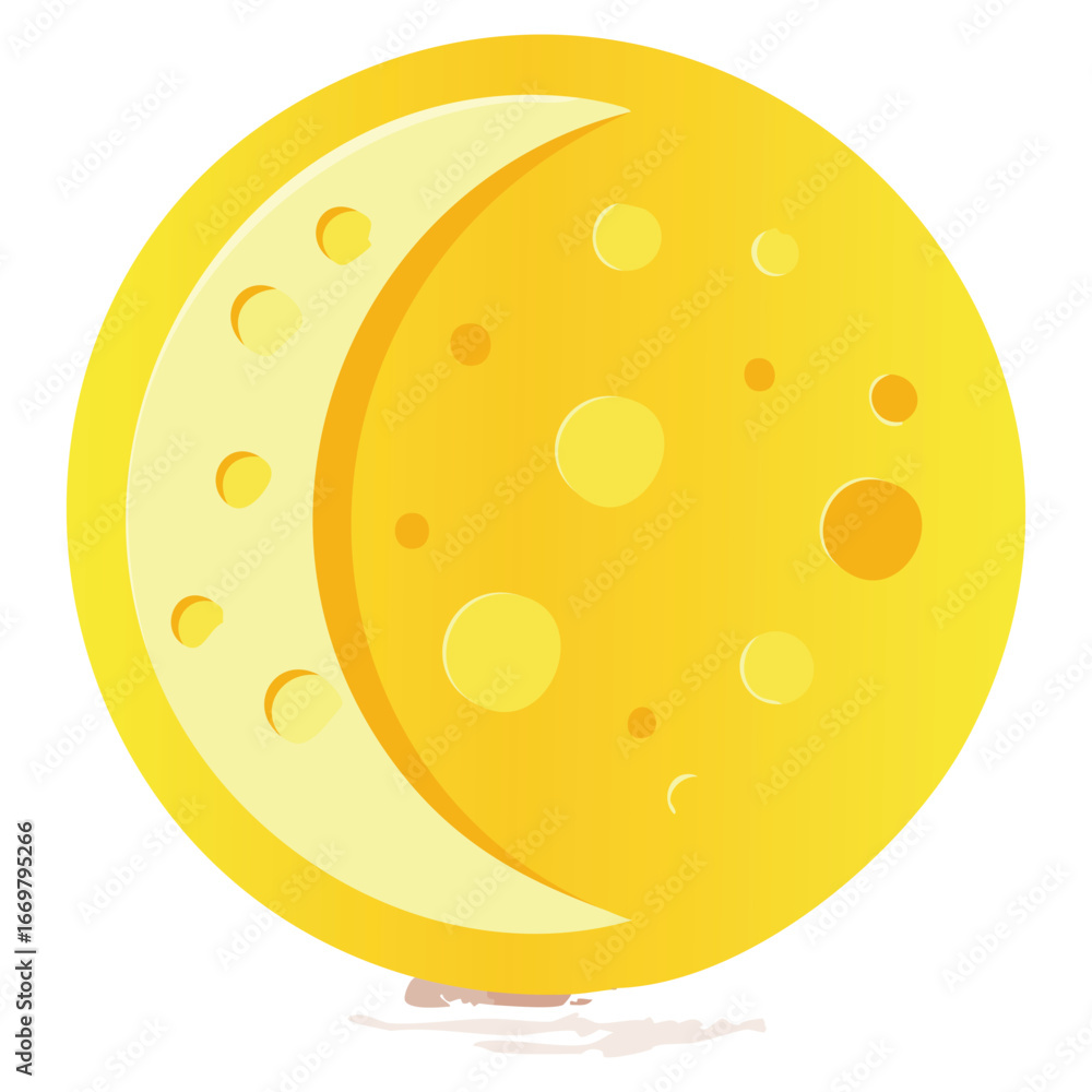 Poster a sleek and professional vector icon of the moon with craters, designed for a variety of digital and