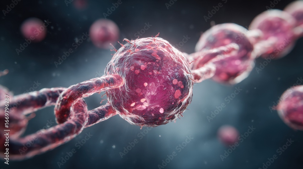 Poster a detailed image of a cell structure, showcasing vibrant colors and intricate connections, represent