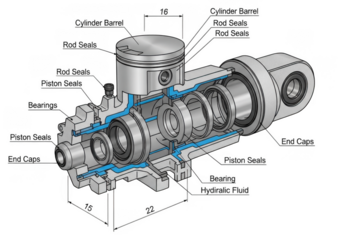 Detailed cross-sectional view of a motorcycle engine piston and crankshaft mechanism transparent background