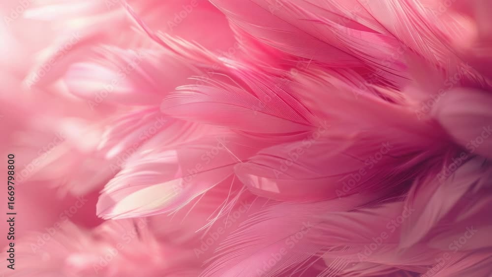 Poster a close-up shot of a bunch of pink feathers, perfect for adding texture and color to your design or 