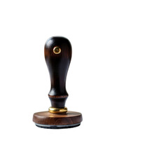 Antique wax seal stamp with wooden handle isolated on transparent background