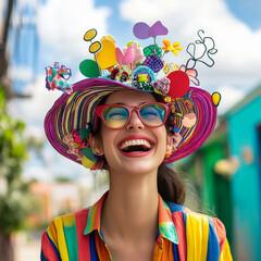 The girl in the funny hat