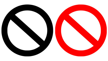 Prohibition Signs Forbidden Symbols or Classic red circle and slash prohibition symbol for no entry