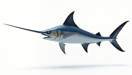 Obraz premium Majestic blue marlin with extended bill and yellow eye fish billfish