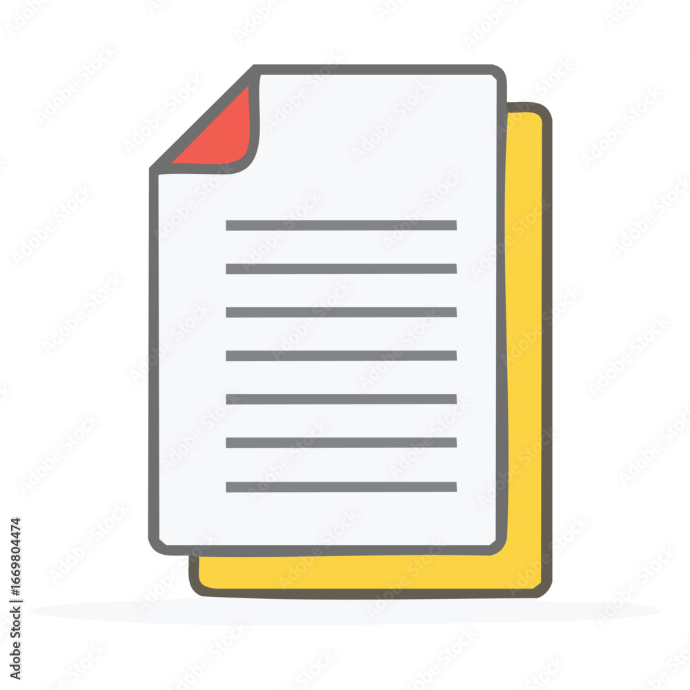 Poster a sleek and professional vector icon of a paper with a folded corner, designed for a variety of digi