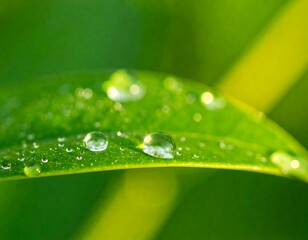Close-up of dewy green leaf