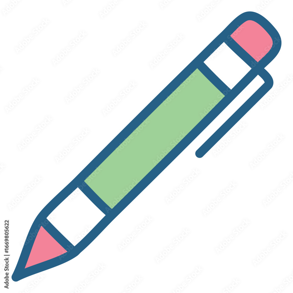 Poster a vibrant and simple vector icon of a pen with a glowing tip, representing a sudden idea or a moment