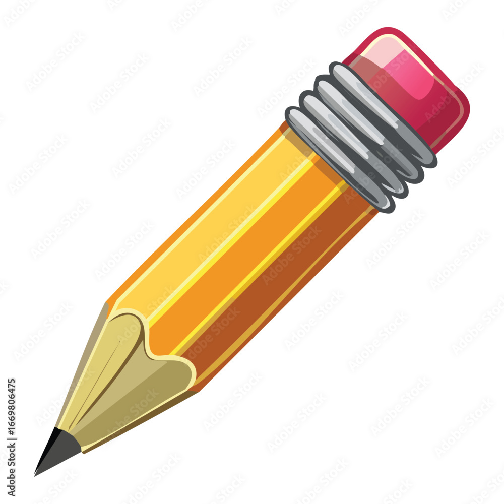 Poster a clean and versatile vector icon of a sharpened pencil, perfect for use in educational apps, websit