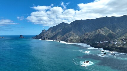 survol du massif de l'Anaga, tenerife, canaries
