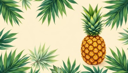 Fototapeta premium create a polished illustration of a pineapple on a seamless background using technology