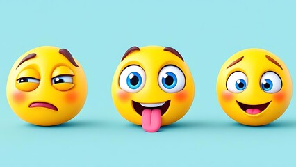 Collection of colorful 3D emoji faces showing love, joy, sadness, anger, surprise, and other emotions. Perfect for social media, chat, and digital communication designs