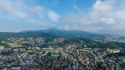 Aerial view of Seoul and the cityscape from Namsan Tower, Naksan Park, Dongdaemun