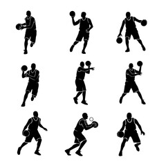 football players silhouettes