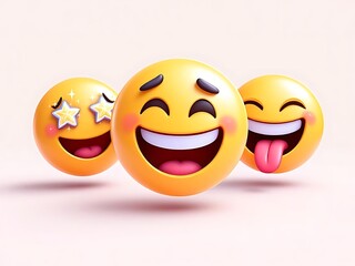 Collection of colorful 3D emoji faces showing love, joy, sadness, anger, surprise, and other emotions. Perfect for social media, chat, and digital communication designs