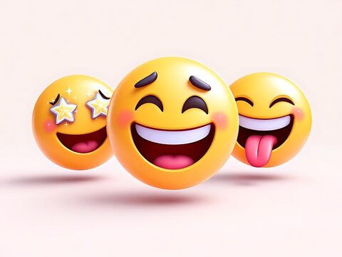 Collection of colorful 3D emoji faces showing love, joy, sadness, anger, surprise, and other emotions. Perfect for social media, chat, and digital communication designs - Powered by Adobe