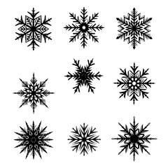 Collection of Intricate Snowflake Designs Perfect for Winter and Holiday Themes