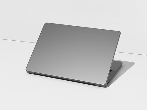 Blank Laptop backdoor Mockup 3D Rendering on White ground