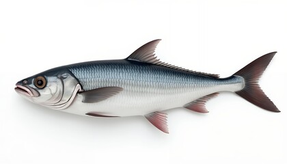 Obraz premium Silver scaled fish with dark blue back and pink fins marine life aquatic animal
