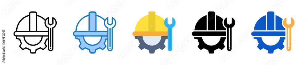 Poster engineering multiple style icons set design vector illustration.