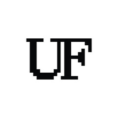 UF monogram logo design letter text name symbol monochrome logotype alphabet character simple logo