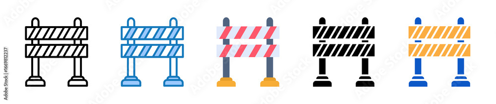 Aufkleber barrier multiple style icons set design vector illustration.