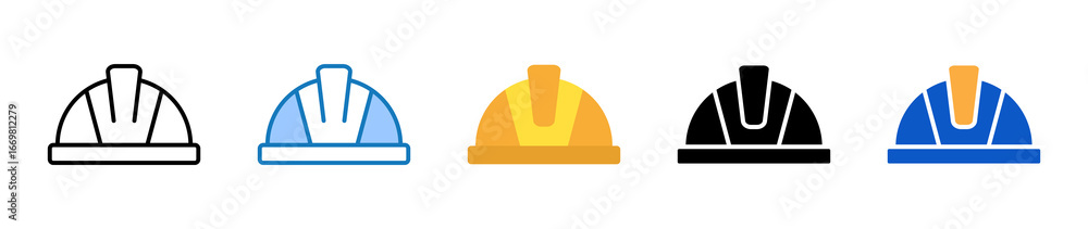 Poster helmet multiple style icons set design vector illustration.