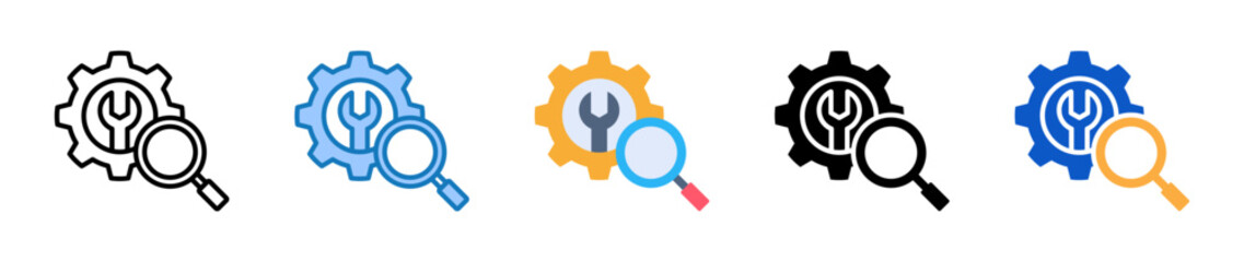 Searching multiple style icons set design vector illustration. 