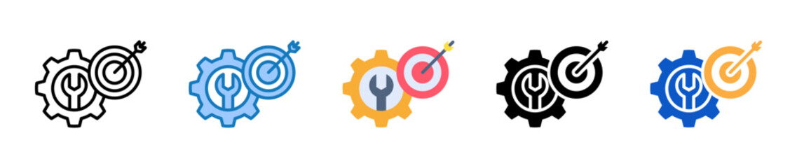 Target multiple style icons set design vector illustration. 