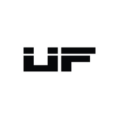 UF monogram logo design letter text name symbol monochrome logotype alphabet character simple logo
