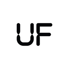UF monogram logo design letter text name symbol monochrome logotype alphabet character simple logo