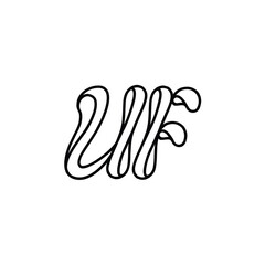 Obraz premium UF monogram logo design letter text name symbol monochrome logotype alphabet character simple logo